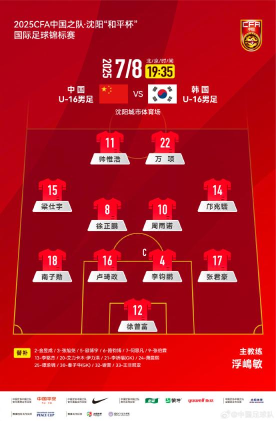 厦门股票配资开户 U16国足3比4惜败韩国队 3分钟连追2球 表现可圈可点
